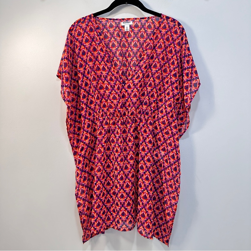 NWT Semi-Sheer Gathered Waist Swim Coverup Medium